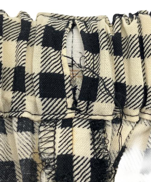 ROBE DE CHAMBRE COMME DES GARCONS（ローブドシャンブル コムデギャルソン）ROBE DE CHAMBRE COMME DES GARCONS (ローブドシャンブル コムデギャルソン) ウールチェックパンツ アイボリー×ブラック サイズ:無しの古着・服飾アイテム