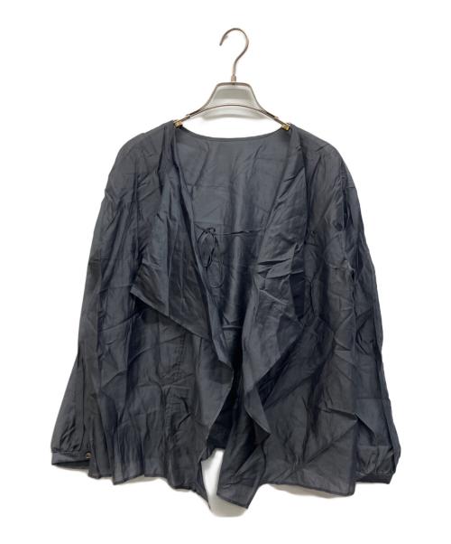 Noble（ノーブル）Noble (ノーブル) エアリーシアーフリルブラウス グレー サイズ:Freeの古着・服飾アイテム