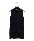 FOXEY NEWYORKフォクシーニューヨーク）の古着「FOXEY NEWYORK ダブルジップロングジレ」｜ブラック