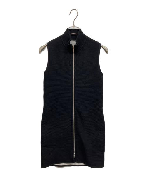 FOXEY NEWYORK（フォクシーニューヨーク）FOXEY NEWYORK (フォクシーニューヨーク) FOXEY NEWYORK ダブルジップロングジレ ブラック サイズ:38の古着・服飾アイテム