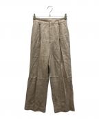 MUSE de Deuxieme Classeミューズ ドゥーズィエム クラス）の古着「OGLINEN タックパンツ」｜ベージュ