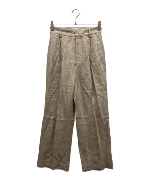 MUSE de Deuxieme Classe（ミューズ ドゥーズィエム クラス）MUSE de Deuxieme Classe (ミューズ ドゥーズィエム クラス) OGLINEN タックパンツ ベージュ サイズ:34の古着・服飾アイテム