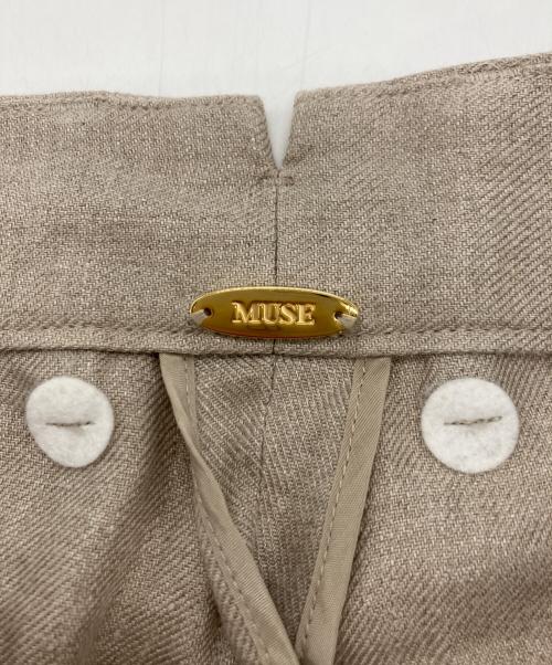 MUSE de Deuxieme Classe（ミューズ ドゥーズィエム クラス）MUSE de Deuxieme Classe (ミューズ ドゥーズィエム クラス) OGLINEN タックパンツ ベージュ サイズ:34の古着・服飾アイテム