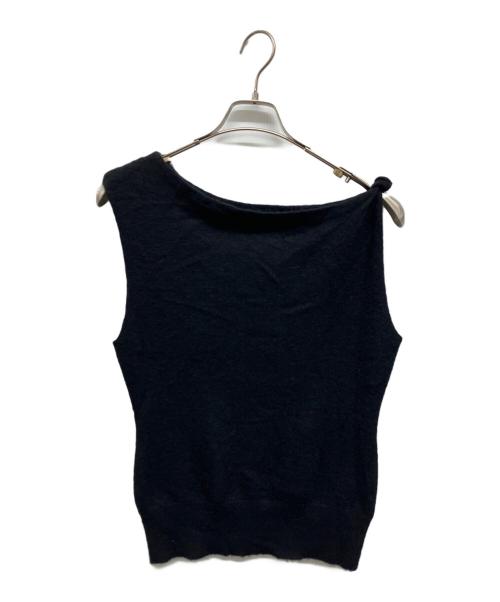 ATTISESSION（アティセッション）ATTISESSION (アティセッション) ツイスト ショルダー ニットトップス ブラック サイズ:Freeの古着・服飾アイテム
