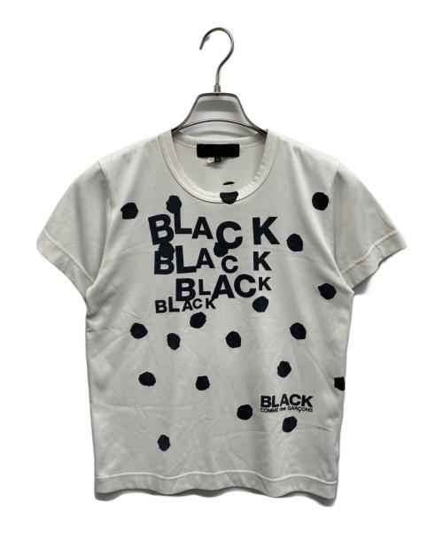 BLACK COMME des GARCONS（ブラックコムデギャルソン）BLACK COMME des GARCONS (ブラックコムデギャルソン) ドットロゴプリントTシャツ ホワイト サイズ:Mの古着・服飾アイテム