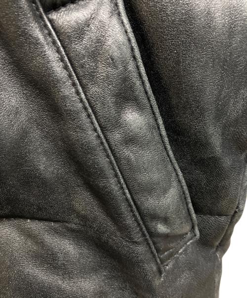 Schott（ショット）Schott (ショット) レザーダウンジャケット ブラック サイズ:38の古着・服飾アイテム
