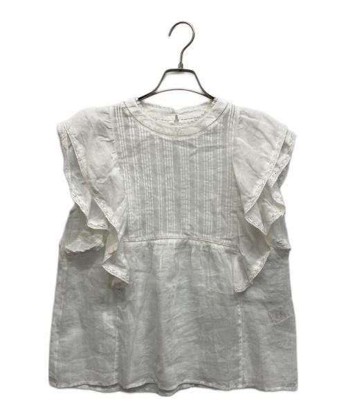 SLOBE IENA（スローブ イエナ）SLOBE IENA (スローブ イエナ) ラミーフリルピンタックブラウス ホワイト サイズ:Freeの古着・服飾アイテム