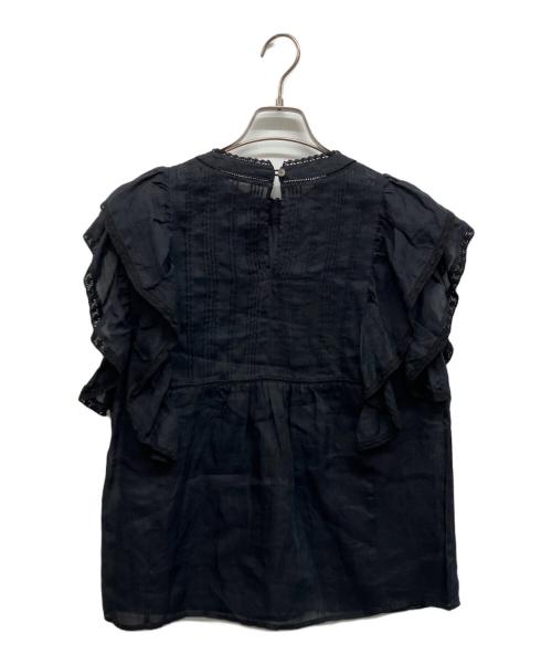 SLOBE IENA（スローブ イエナ）SLOBE IENA (スローブ イエナ) ラミーフリルピンタックブラウス ブラック サイズ:Freeの古着・服飾アイテム