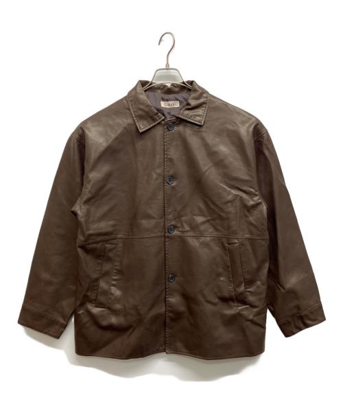 ENLUDE（アンルード）ENLUDE (アンルード) フェイクレザーショートコート ブラウン サイズ:Freeの古着・服飾アイテム