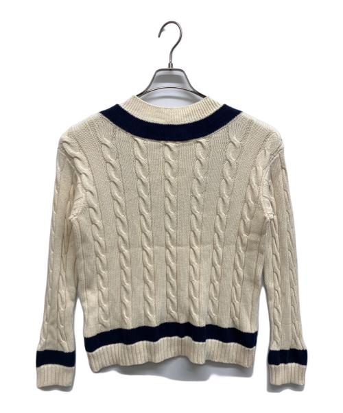 POLO RALPH LAUREN（ポロ・ラルフローレン）POLO RALPH LAUREN (ポロ・ラルフローレン) ケーブルVネックニット アイボリー サイズ:Sの古着・服飾アイテム
