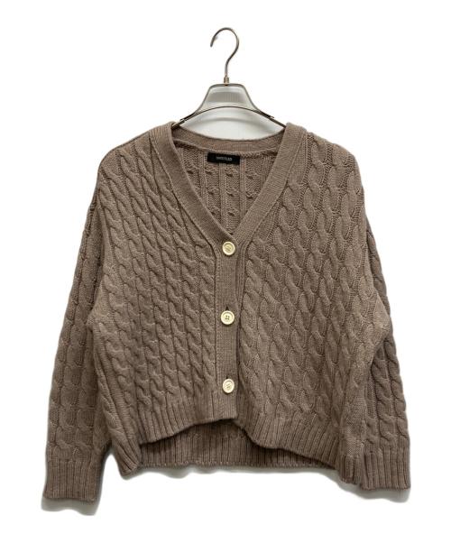 UNTITLED（アンタイトル）UNTITLED (アンタイトル) ウールミックス ケーブルニットカーディガン ブラウン サイズ:2LTの古着・服飾アイテム