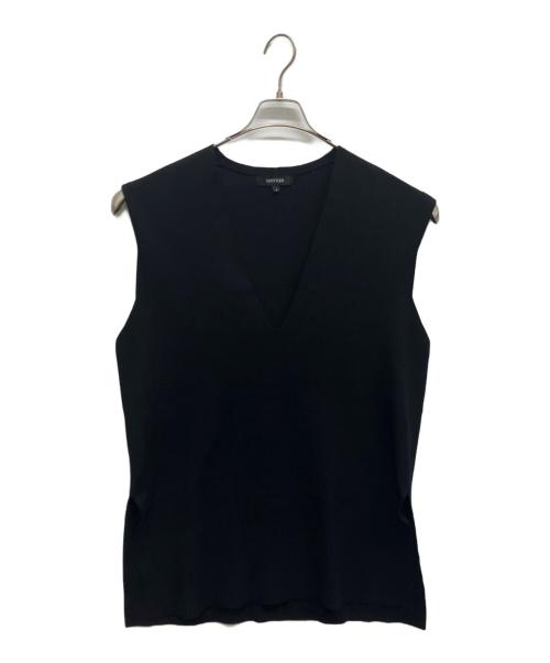 UNTITLED（アンタイトル）UNTITLED (アンタイトル) シルク混 Vネックニットベスト ブラック サイズ:4の古着・服飾アイテム
