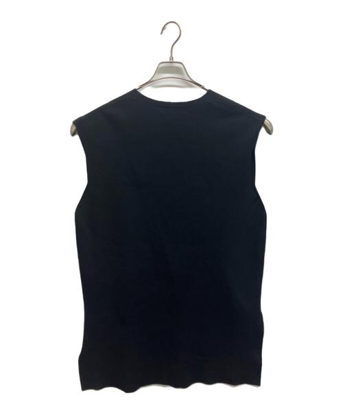 UNTITLED（アンタイトル）UNTITLED (アンタイトル) シルク混 Vネックニットベスト ブラック サイズ:4の古着・服飾アイテム