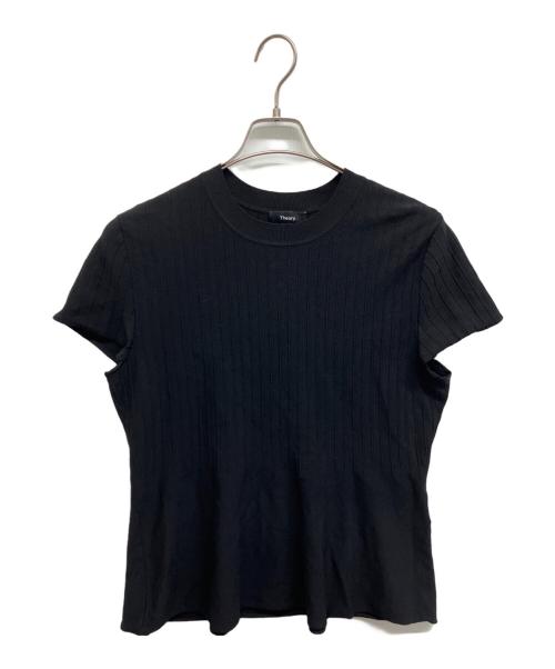 theory（セオリー）theory (セオリー) theory Compact Crepe Peplum Top ブラック サイズ:Lの古着・服飾アイテム