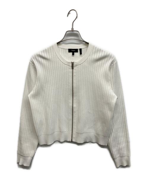 theory（セオリー）theory (セオリー) theory ポインテールサマーニットカーディガン ホワイト サイズ:Sの古着・服飾アイテム