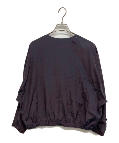 INDIVI（インディヴィ）INDIVI (インディヴィ) ノーカラーブルゾン ワインレッド サイズ:38 未使用品の古着・服飾アイテム