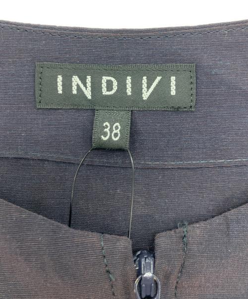 INDIVI（インディヴィ）INDIVI (インディヴィ) ノーカラーブルゾン ワインレッド サイズ:38 未使用品の古着・服飾アイテム