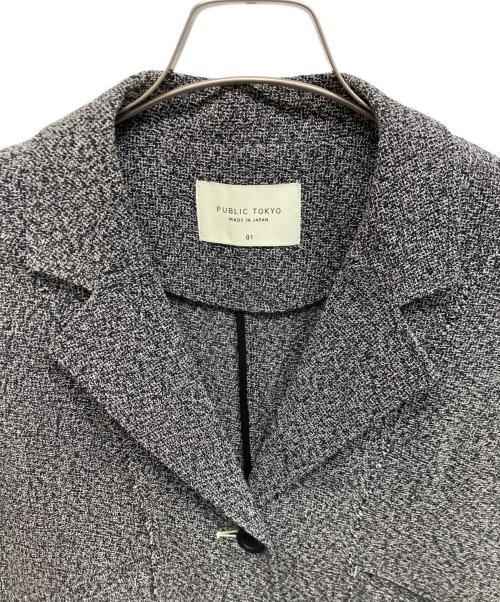 PUBLIC TOKYO（パブリックトウキョウ）PUBLIC TOKYO (パブリックトウキョウ) メッシュツイードジレ グレー サイズ:Sの古着・服飾アイテム