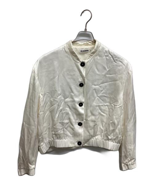 JIL SANDER（ジルサンダー）JIL SANDER (ジルサンダー) バックロゴサテンブルゾン ホワイト サイズ:36の古着・服飾アイテム