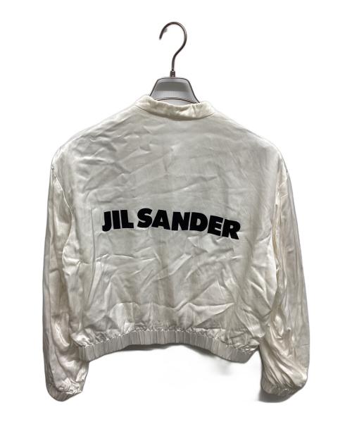 JIL SANDER（ジルサンダー）JIL SANDER (ジルサンダー) バックロゴサテンブルゾン ホワイト サイズ:36の古着・服飾アイテム