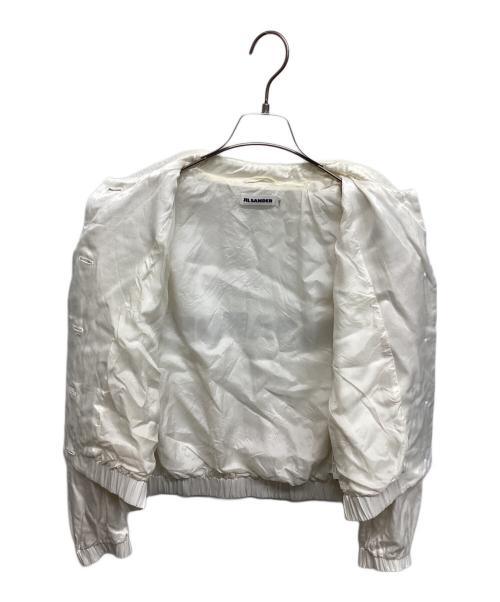JIL SANDER（ジルサンダー）JIL SANDER (ジルサンダー) バックロゴサテンブルゾン ホワイト サイズ:36の古着・服飾アイテム