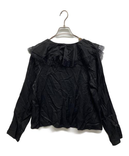 JOURNAL STANDARD（ジャーナルスタンダード）JOURNAL STANDARD (ジャーナルスタンダード) シアーサテンツイルレースブラウス ブラック サイズ:Freeの古着・服飾アイテム
