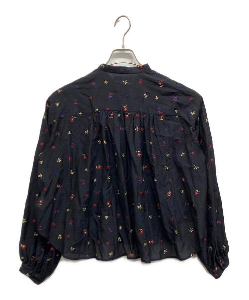 TOMORROW LAND collection（トゥモローランドコレクション）TOMORROW LAND collection (トゥモローランドコレクション) フルーロンエンブロイダリー ボウタイブラウス ネイビー サイズ:36の古着・服飾アイテム
