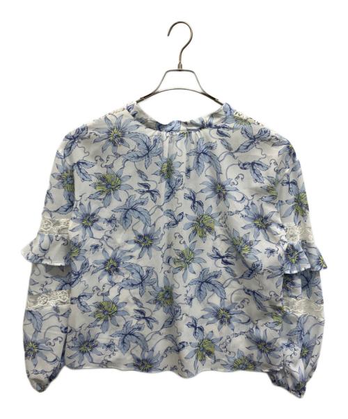 Diagram（ダイアグラム）Diagram (ダイアグラム) フラワープリントカフタンレーストップ スカイブルー サイズ:Sの古着・服飾アイテム