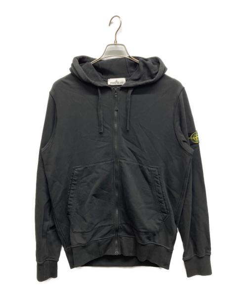 STONE ISLAND（ストーンアイランド）STONE ISLAND (ストーンアイランド) ロゴパッチガーメントダイジップパーカー ブラック サイズ:Lの古着・服飾アイテム