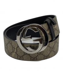 GUCCI（グッチ）の古着「インターロッキングGバックルベルト」｜ベージュ