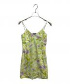 FENDI JEANSフェンディ ジーンズ）の古着「FENDI jeans　総柄キャミソールワンピース」｜グリーン