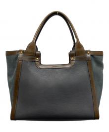 SMYTHSON（スマイソン）の古着「レザー切替トートバッグ」｜グレー