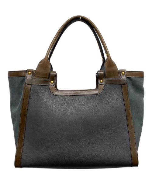 SMYTHSON（スマイソン）SMYTHSON (スマイソン) レザー切替トートバッグ グレーの古着・服飾アイテム