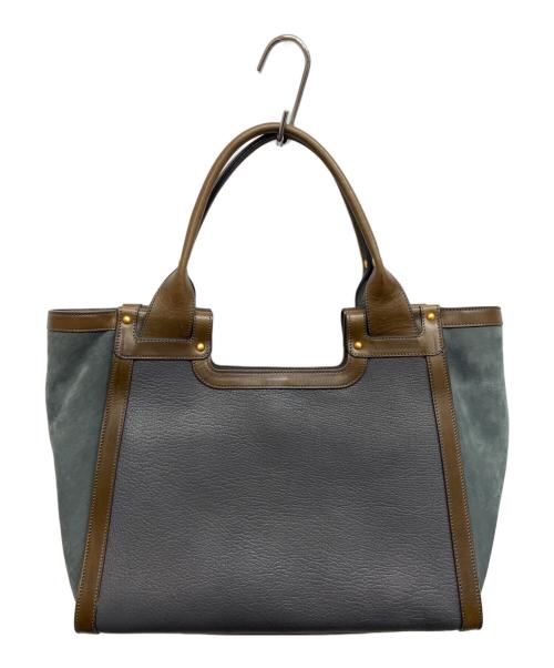 SMYTHSON（スマイソン）SMYTHSON (スマイソン) レザー切替トートバッグ グレーの古着・服飾アイテム