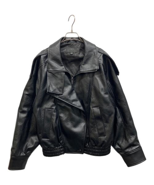 ZARA（ザラ）ZARA (ザラ) フェイクレザージャケット ブラック サイズ:XSの古着・服飾アイテム