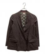 DRESSTERIORドレステリア）の古着「コットンリネンダブルジャケット」｜ブラウン