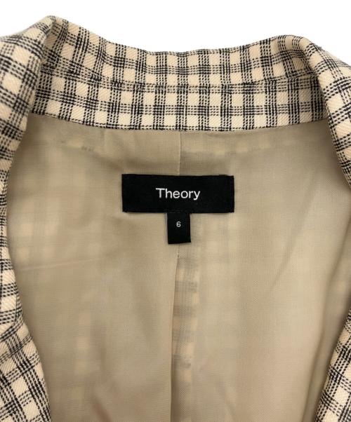 theory（セオリー）theory (セオリー) Linear Check Straight Blazer ベージュ サイズ:SIZE 6の古着・服飾アイテム