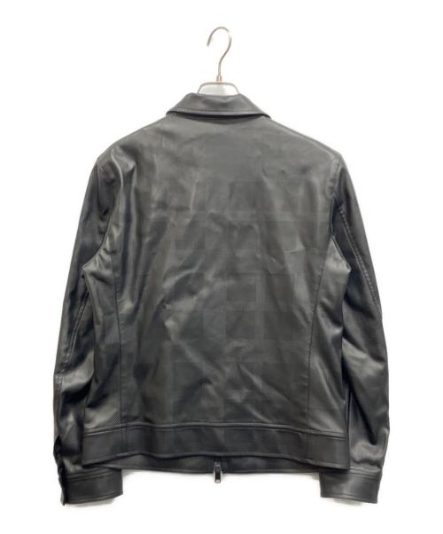 BURBERRY BLACK LABEL（バーバリーブラックレーベル）BURBERRY BLACK LABEL (バーバリーブラックレーベル) シャドーチェックジップアップジャケット ブラック サイズ:Mの古着・服飾アイテム