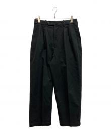STEVEN ALAN（スティーブンアラン）の古着「ドリルインツープリーツドレストラウザーズ」｜ブラック