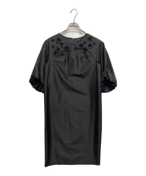 ANAYI（アナイ）ANAYI (アナイ) フラワービジューワンピース ブラック サイズ:38の古着・服飾アイテム
