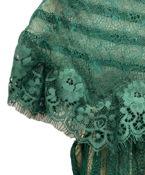 TADASHI SHOJI（タダシ ショージ）TADASHI SHOJI (タダシ ショージ) レースノースリーブワンピース グリーン サイズ:4の古着・服飾アイテム