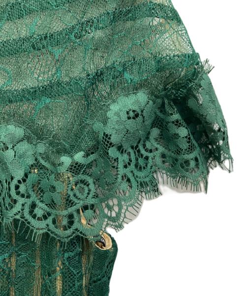 TADASHI SHOJI（タダシ ショージ）TADASHI SHOJI (タダシ ショージ) レースノースリーブワンピース グリーン サイズ:4の古着・服飾アイテム