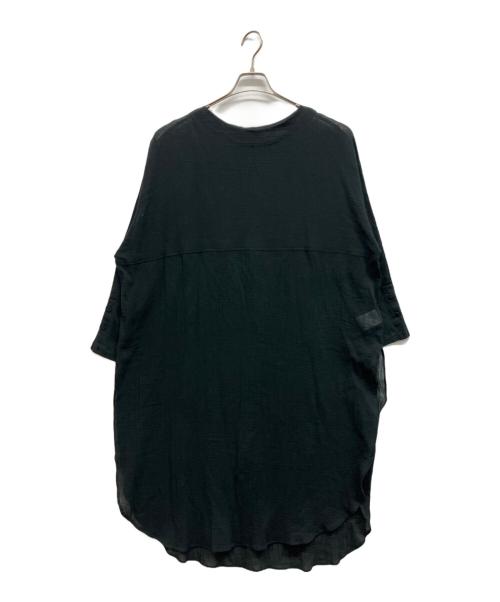 KAGURE（カグレ）KAGURE (カグレ) ガーゼロングチュニック ブラック サイズ:Freeの古着・服飾アイテム