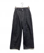Graphpaperグラフペーパー）の古着「Selvage Denim Two Tuck Wide Pants」｜インディゴ