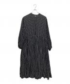 BEARDSLEYビアズリー）の古着「ドットギャザーワンピース」｜ブラック