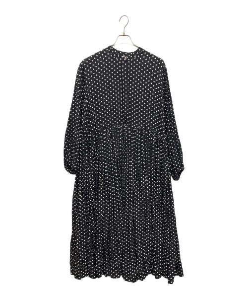 BEARDSLEY（ビアズリー）BEARDSLEY (ビアズリー) ドットギャザーワンピース ブラック サイズ:2の古着・服飾アイテム
