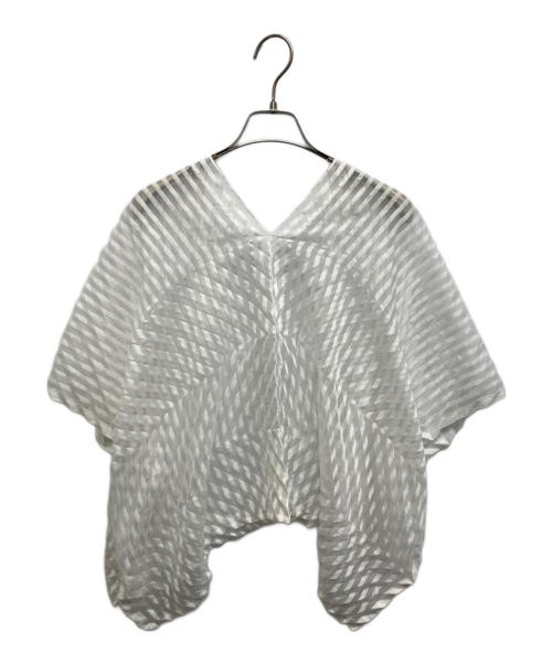 me ISSEY MIYAKE（ミーイッセイ ミヤケ）me ISSEY MIYAKE (ミーイッセイ ミヤケ) シアーボレロカーディガン ホワイト サイズ:Freeの古着・服飾アイテム