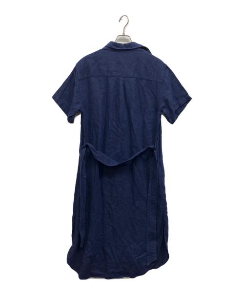 POLO RALPH LAUREN（ポロ・ラルフローレン）POLO RALPH LAUREN (ポロ・ラルフローレン) リネンシャツワンピース ネイビー サイズ:XSの古着・服飾アイテム