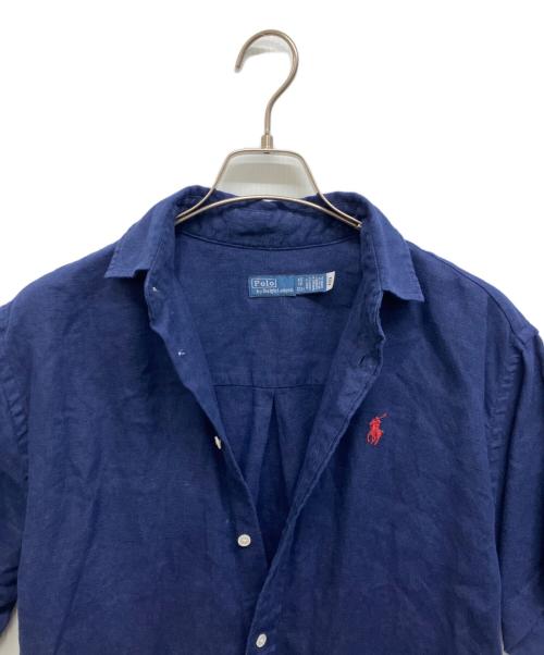 POLO RALPH LAUREN（ポロ・ラルフローレン）POLO RALPH LAUREN (ポロ・ラルフローレン) リネンシャツワンピース ネイビー サイズ:XSの古着・服飾アイテム