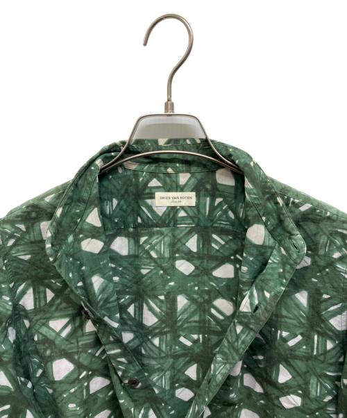 DRIES VAN NOTEN（ドリスヴァンノッテン）DRIES VAN NOTEN (ドリスヴァンノッテン) 総柄シャツ グリーン サイズ:44の古着・服飾アイテム
